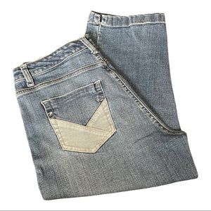 Jeanstar Medium Blue Wash Denim Cropped Jeans Size 8